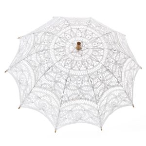Ameliebridal Victorian Party Gifts Baby Shower Handmade Favor Wedding Decoration Lace Umbrella Battenburg Lace Parasol Umbrella